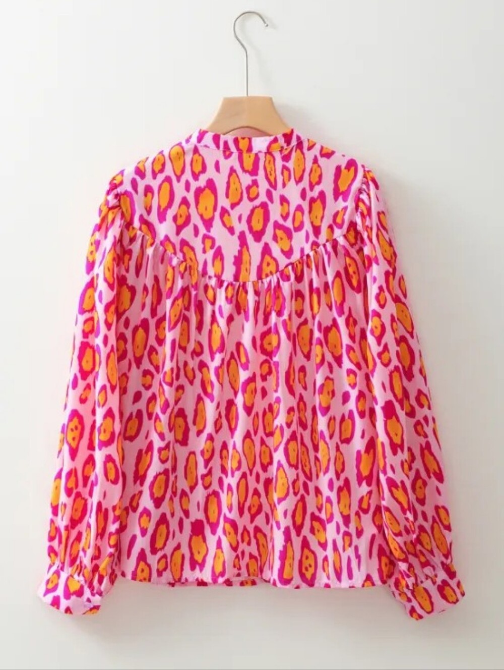 Vibrant Pink and Yellow Animal Print Women's Top - Picture 6 of 10